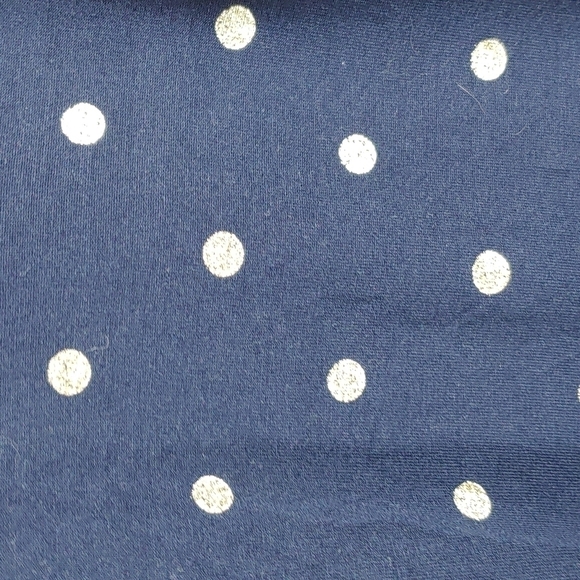 Chicos Ultimate Tee Blue and Gold Polka Dot Long Sleeve Stretch T-Shirt Size M - Picture 4 of 6